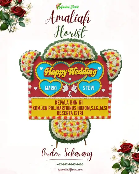 Papan Bunga Pernikahan Belang